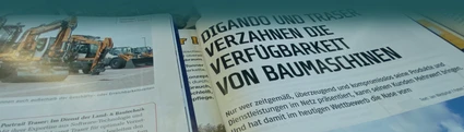 Foto des Interviews im PROTRADER Magazin: Digando & Traser verzahnen die Verfügbarkeit von Baumaschinen